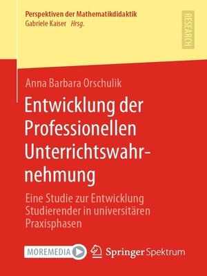 cover image of Entwicklung der Professionellen Unterrichtswahrnehmung